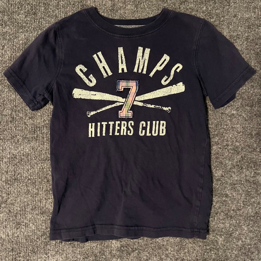 Carters Boys Navy Blue Baseball Champs Hitters Club Graphic Tee Shirt 5T